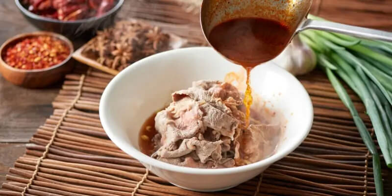 Poached Beef in Hot Chili Oil